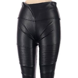 7 for All Mankind, Faux Leather Black Moto Leggings. Size Medium